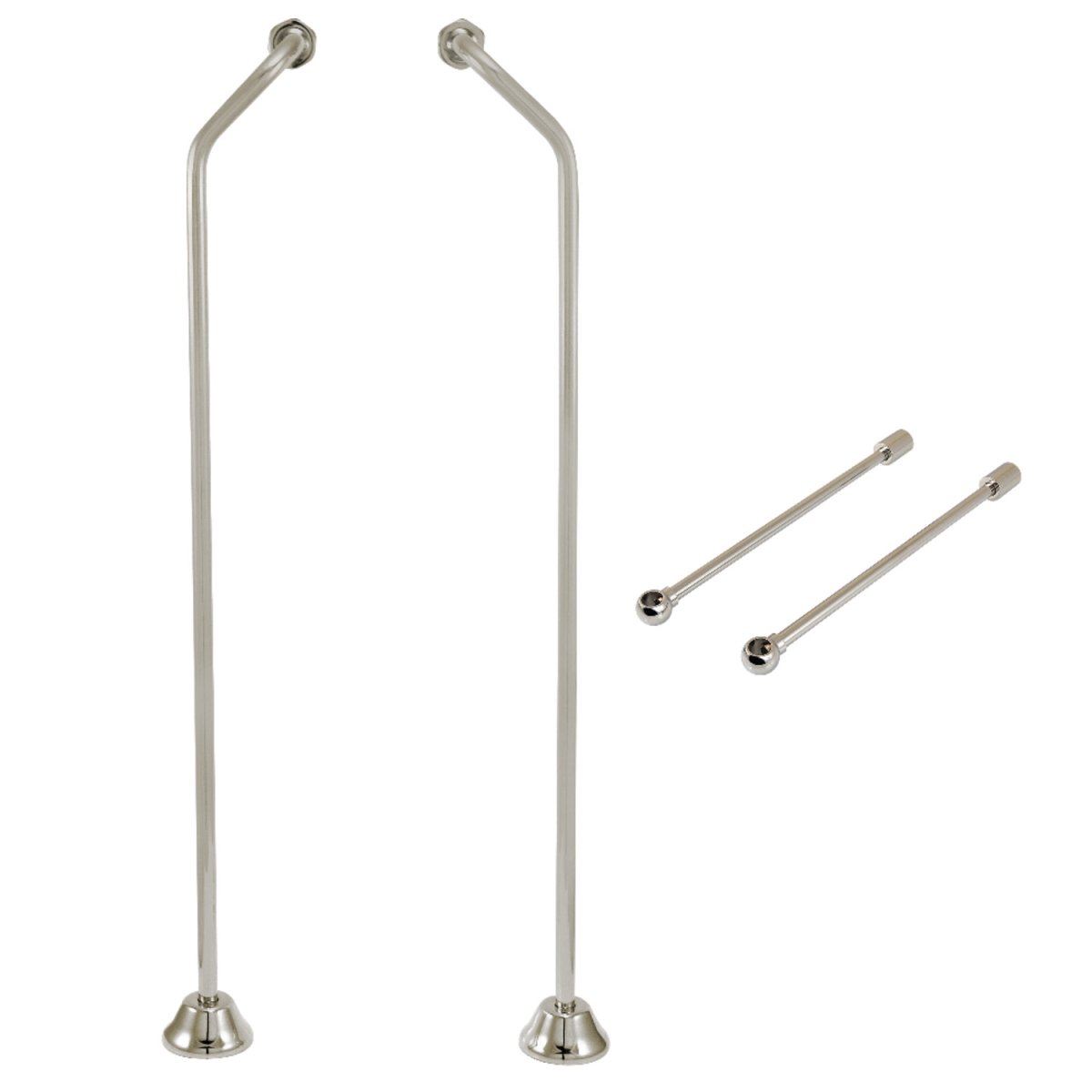 CCK476 Vintage Double Offset Supply Line with Wall Bracket Combo, Polished Nickel