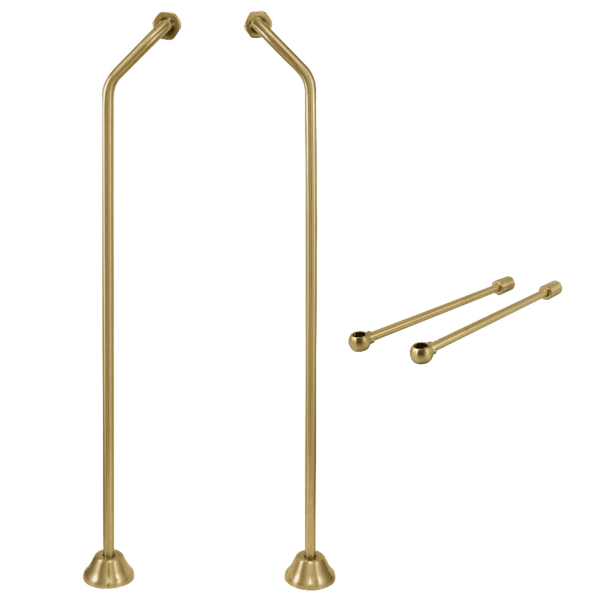 CCK477 Vintage Double Offset Supply Line with Wall Bracket Combo, Brushed Brass