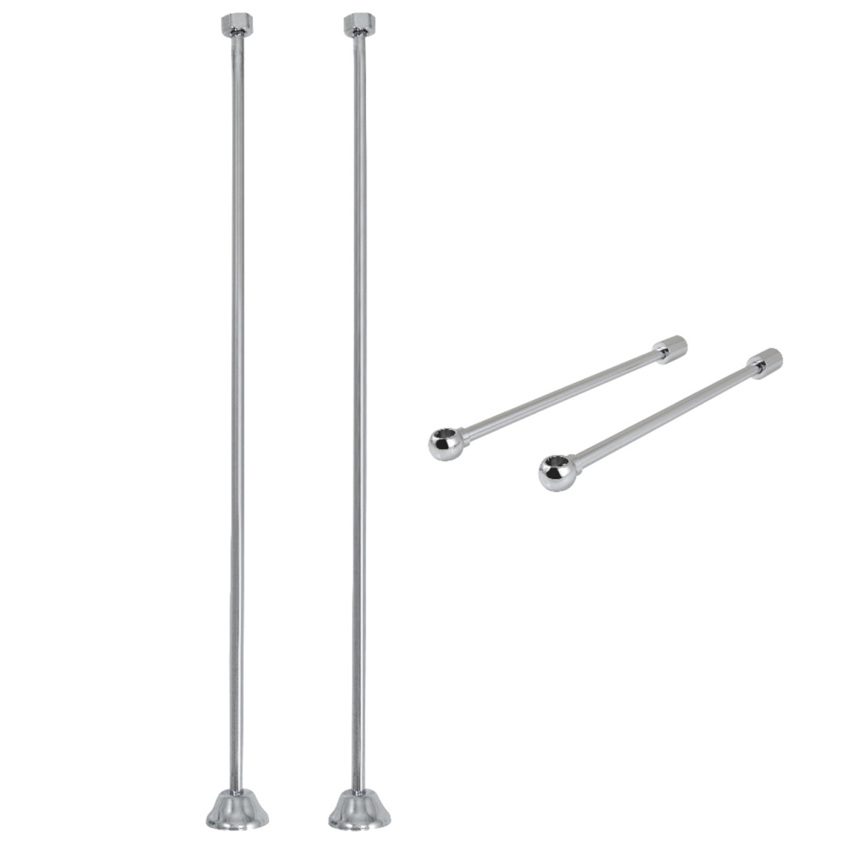 Vintage Straight Supply Line with Wall Bracket Combo, Polished Chrome