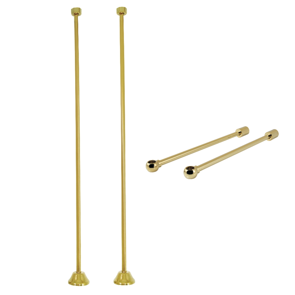 Vintage Straight Supply Line with Wall Bracket Combo, Polished Brass