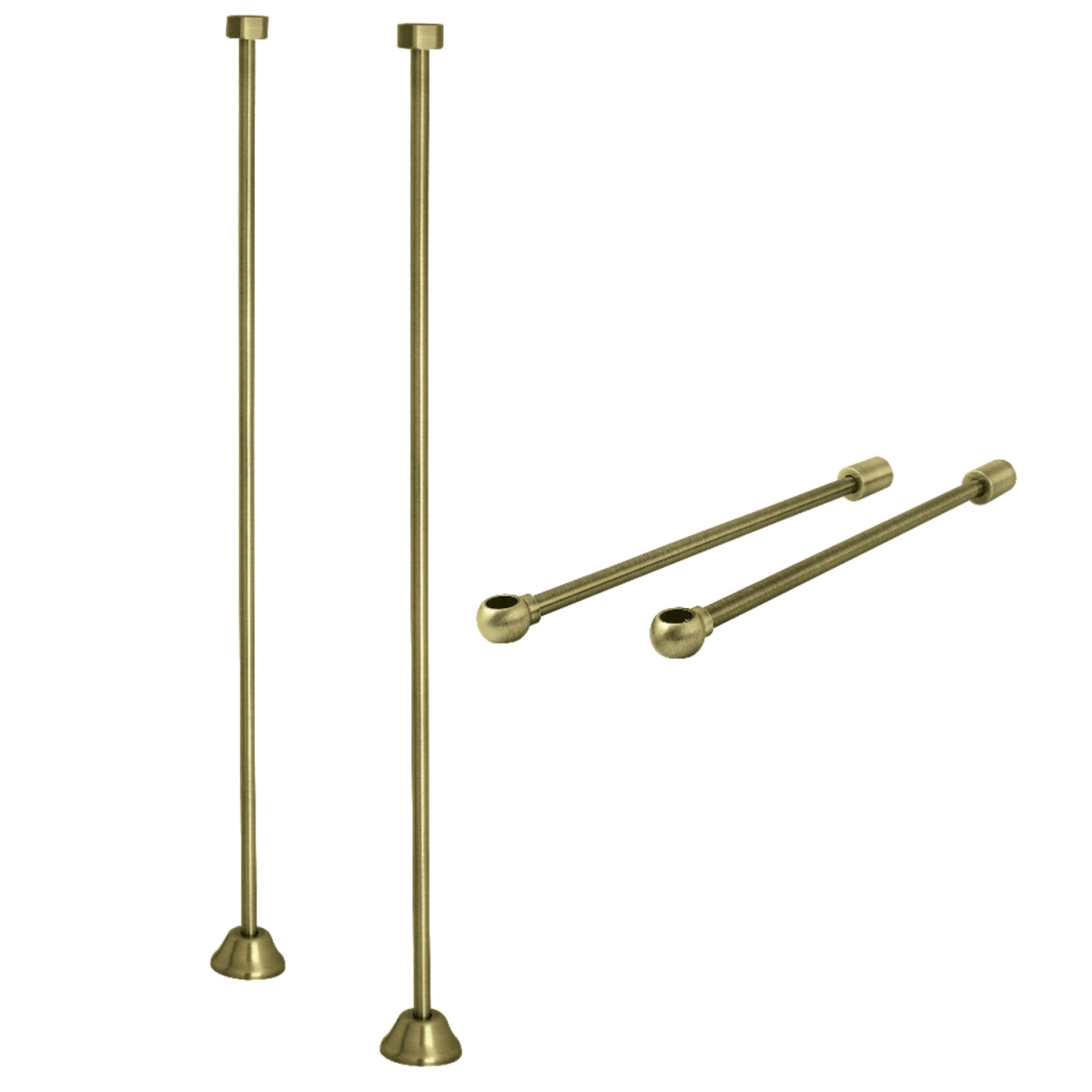 Vintage Straight Supply Line with Wall Bracket Combo, Antique Brass