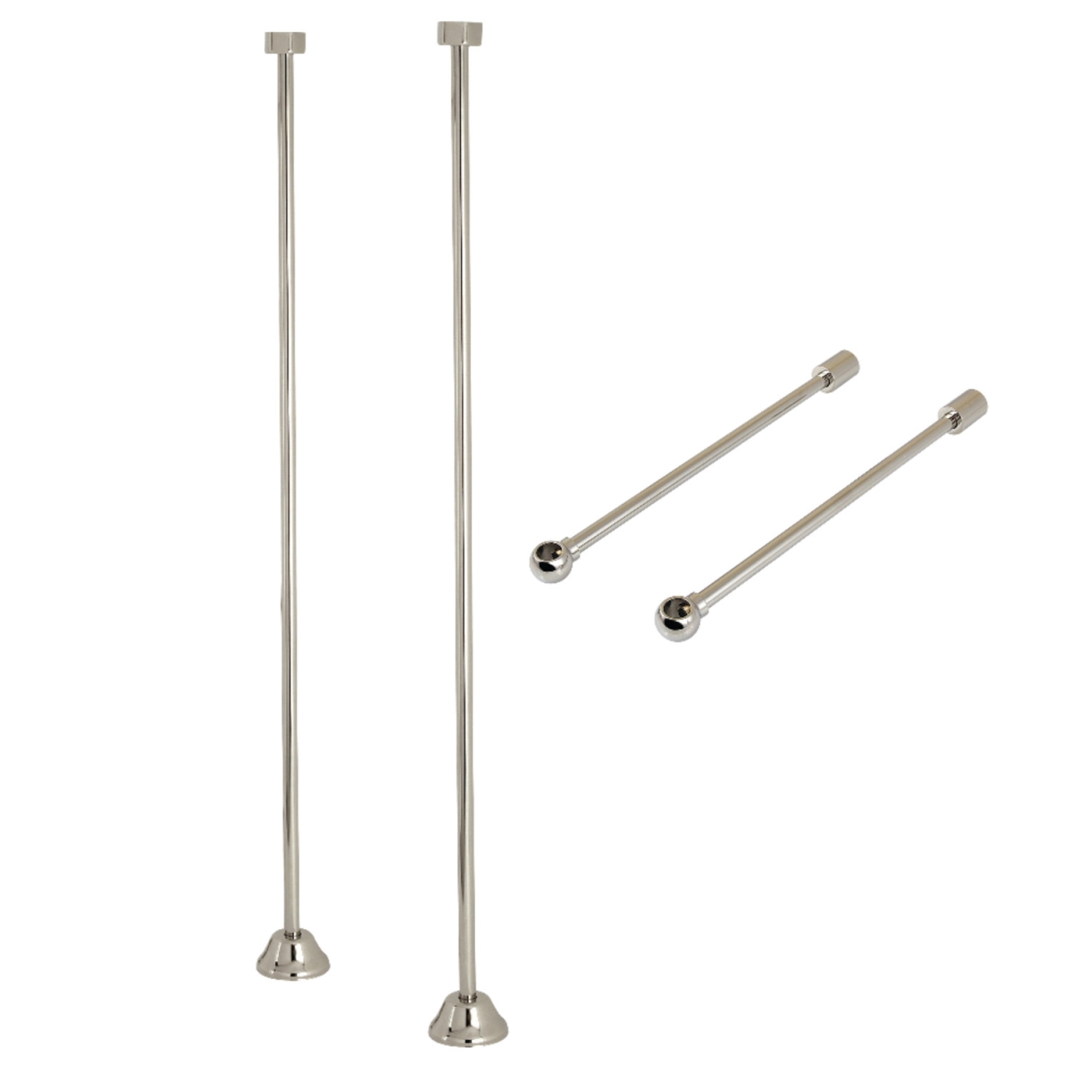 Vintage Straight Supply Line with Wall Bracket Combo, Polished Nickel