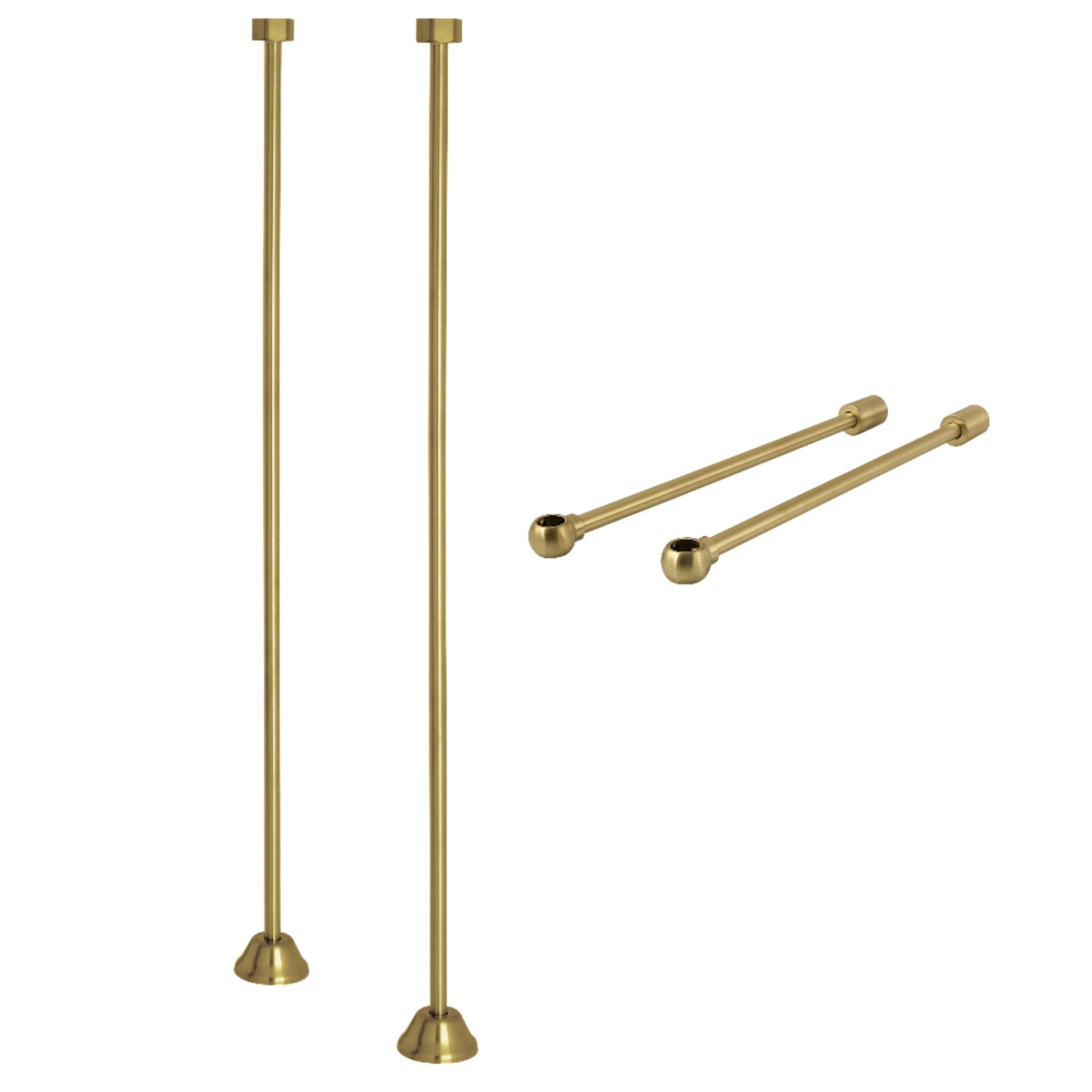 Vintage Straight Supply Line with Wall Bracket Combo, Brushed Brass