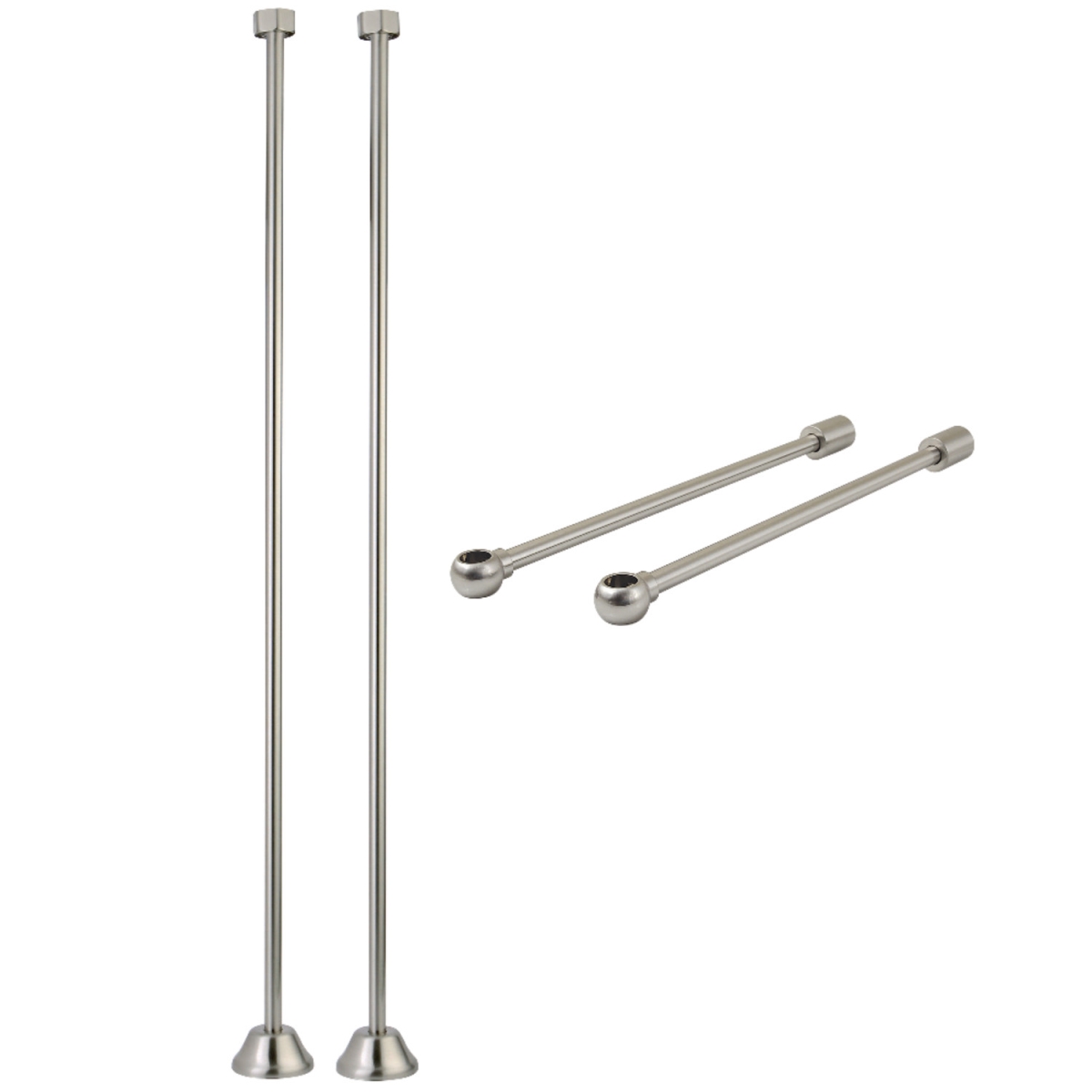 CCK488 Vintage Straight Supply Line with Wall Bracket Combo, Brushed Nickel