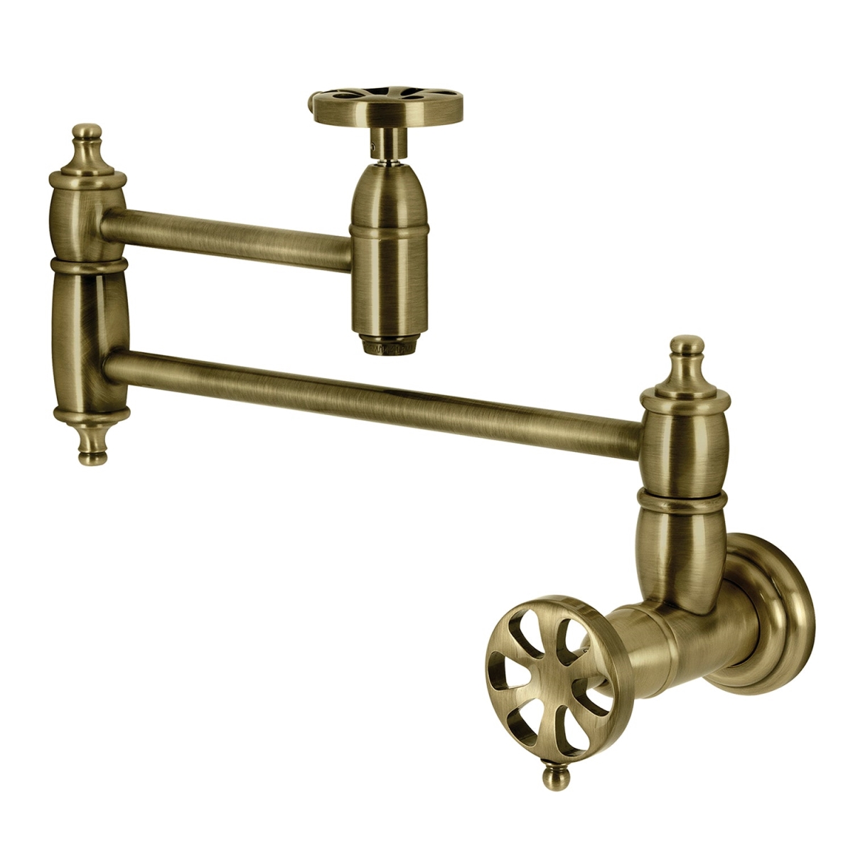 Picture of Kingston Brass KS3103RX Belknap Wall Mount Pot Filler, Antique Brass
