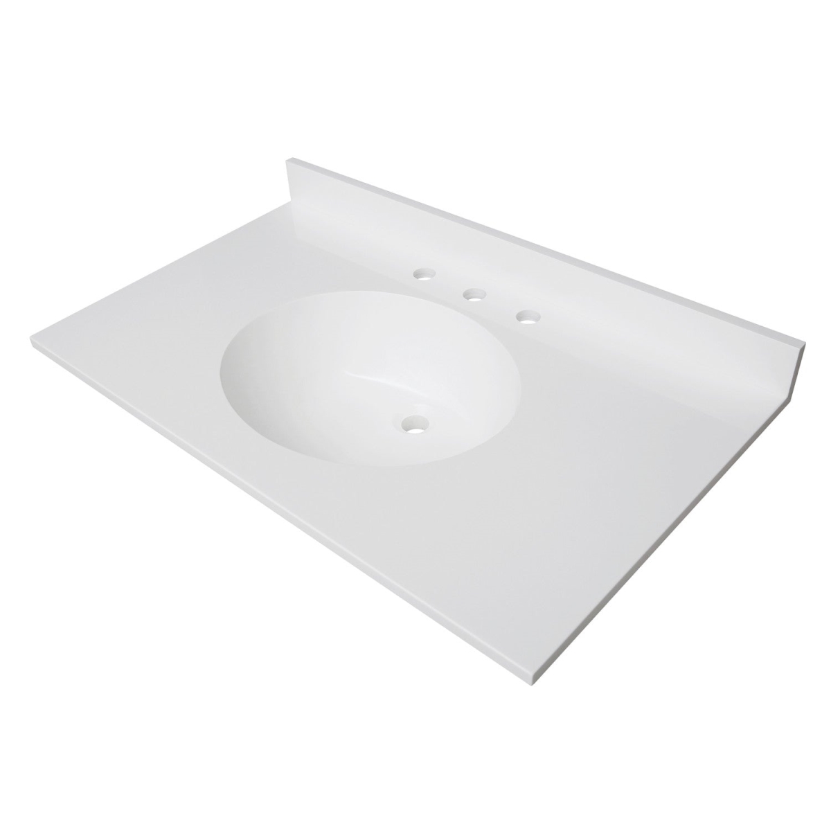 Wimbeldon 37 in. Solid Surface Vanity Top, Glossy White