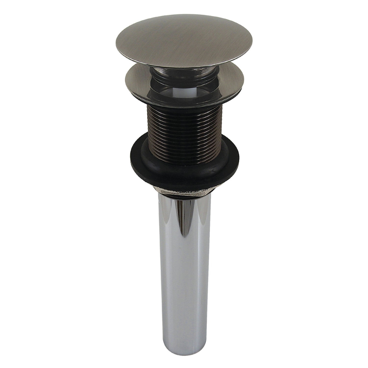 EV700VN Push Pop-Up Drain without Overflow, 22 Gauge, Black Stainless
