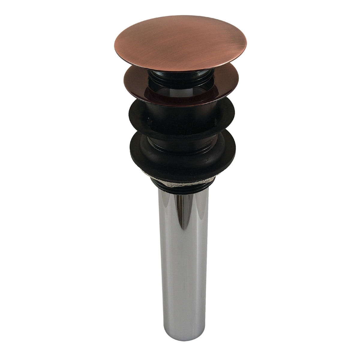 EV600AC Push Pop-Up Drain with Overflow Hole, 22 Gauge, Antique Copper