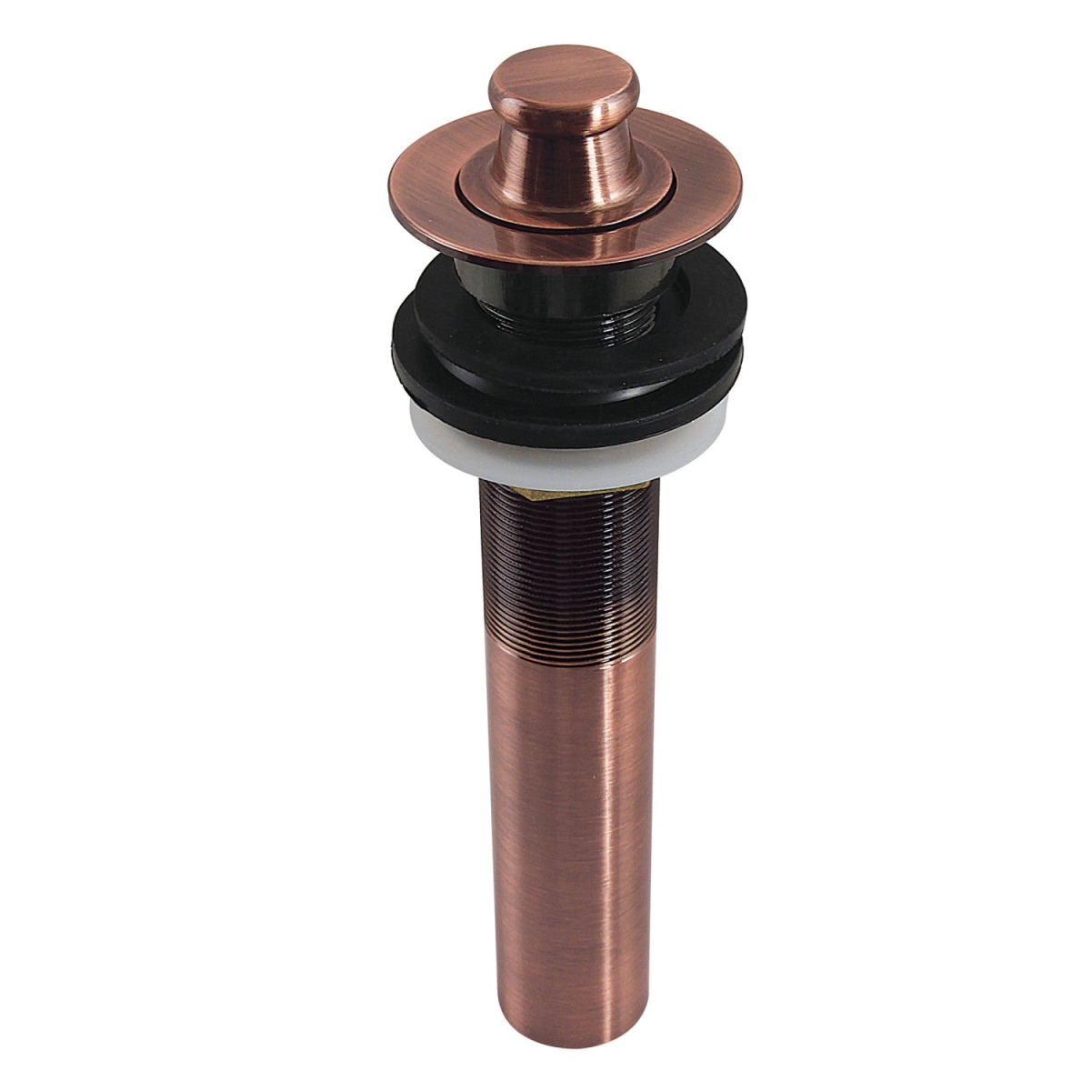 Lift & Turn Sink Drain with Overflow, 17 Gauge, Antique Copper