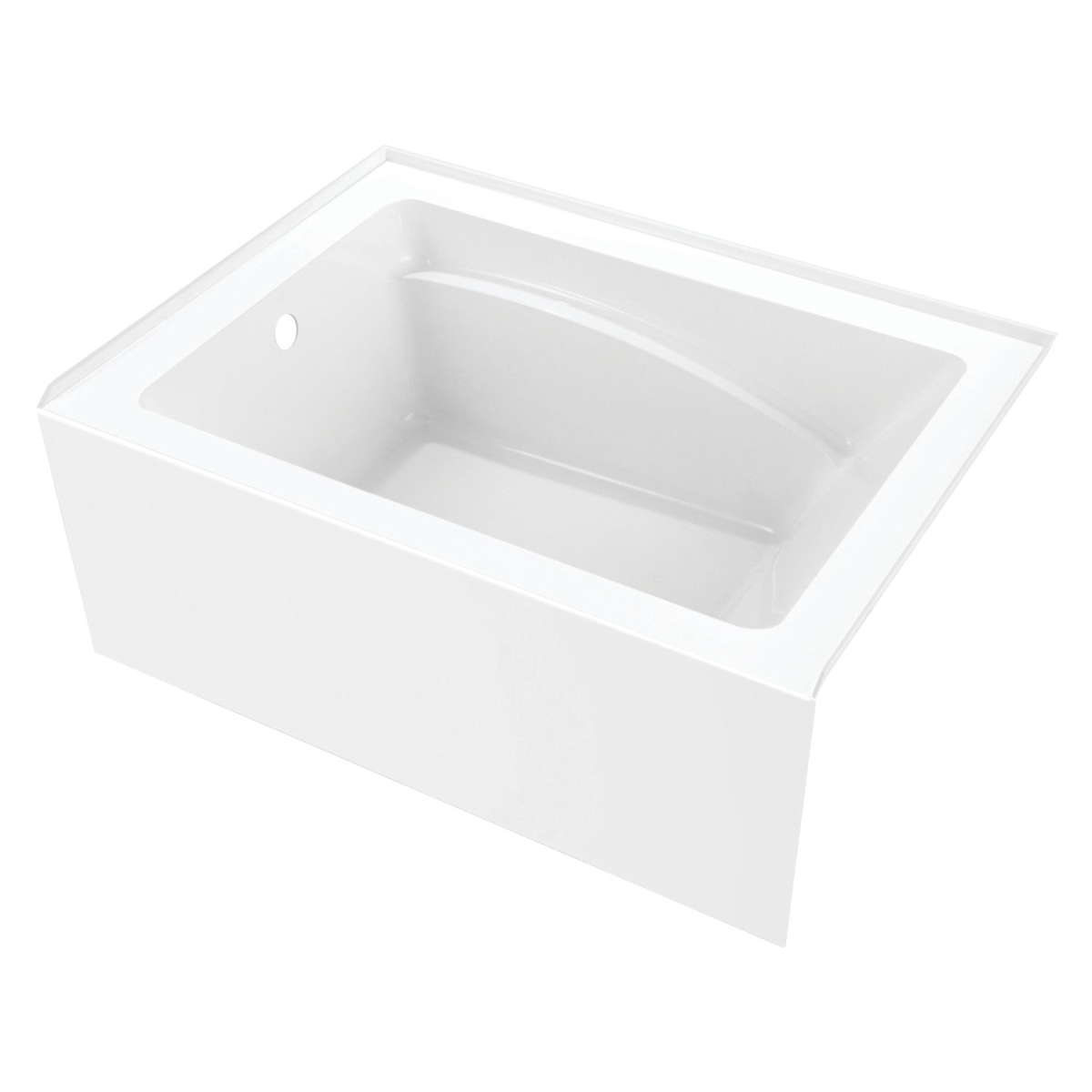 Ambry 48 in. Acrylic Alcove Tub with Left Hand Drain, Glossy White