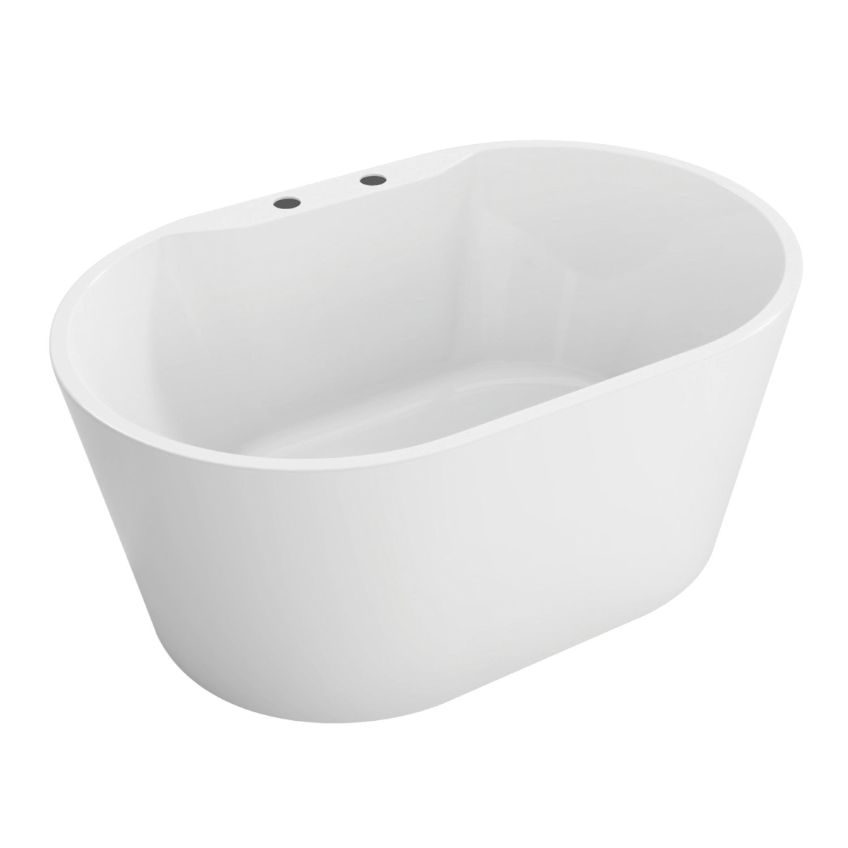 51 in. Acrylic Freestanding Tub with Drain, Glossy White