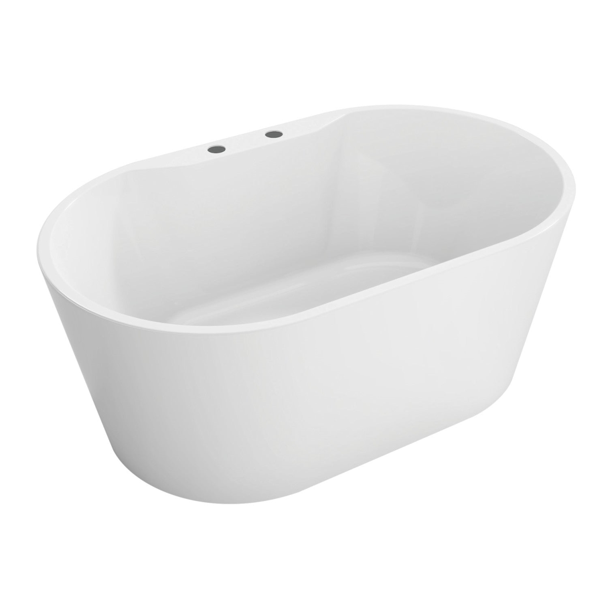55 in. Acrylic Freestanding Tub with Drain, Glossy White