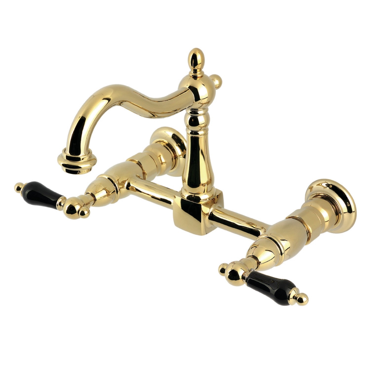 Picture of Kingston Brass KS1262PKL Duchess Two-Handle Wall Mount Kitchen Faucet, Polished Brass