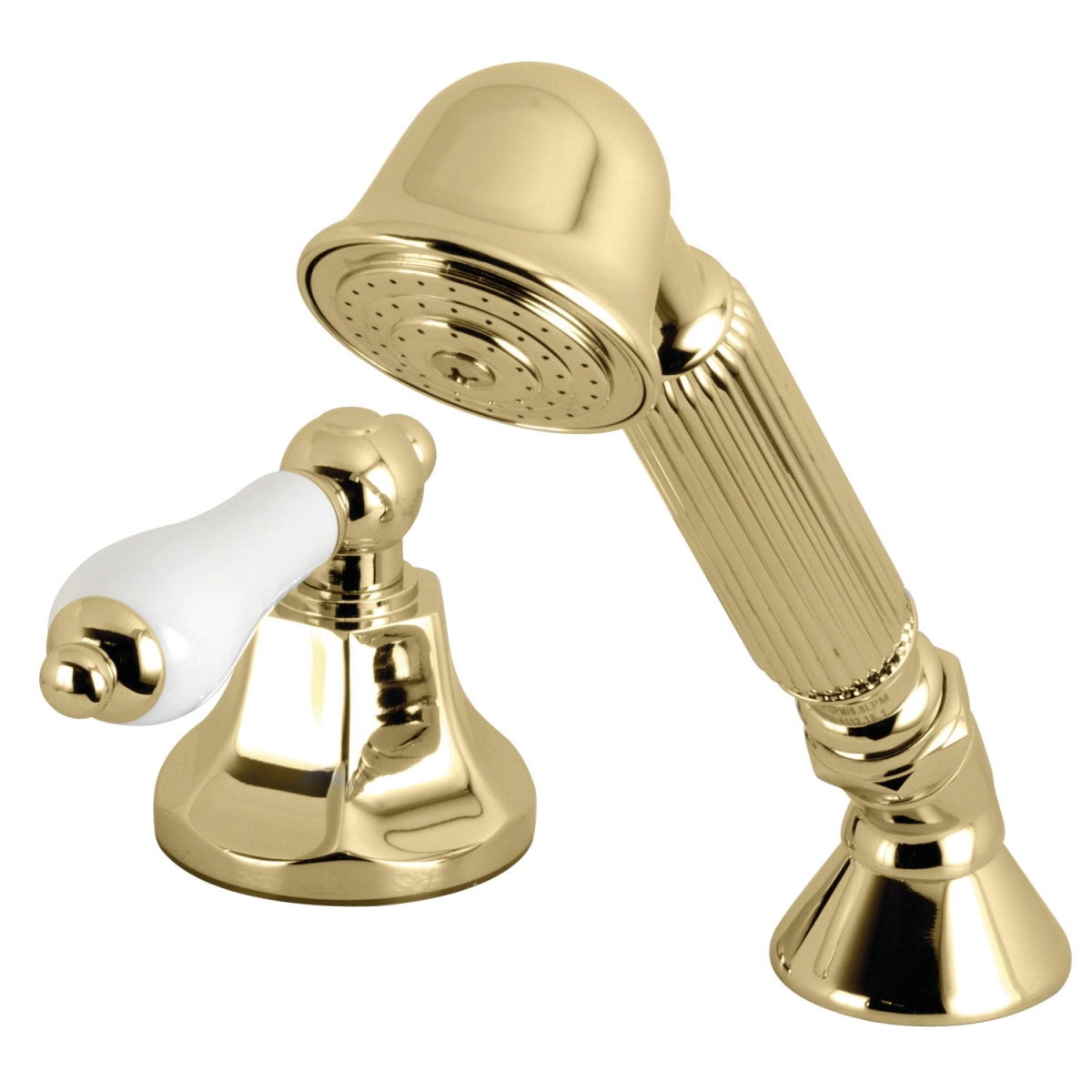 Picture of Kingston Brass KSK4302PLTR Deck Mount Hand Shower with Diverter for Roman Tub Faucet&#44; Polished Brass