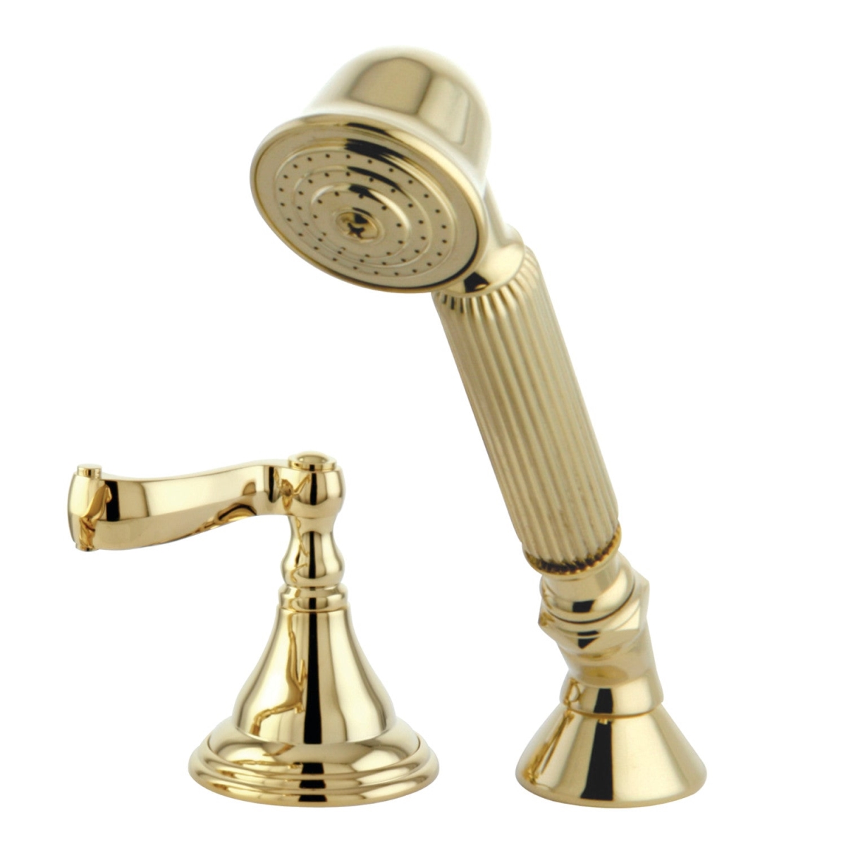 Picture of Kingston Brass KSK5362FLTR Deck Mount Hand Shower with Diverter for Roman Tub Faucet&#44; Polished Brass