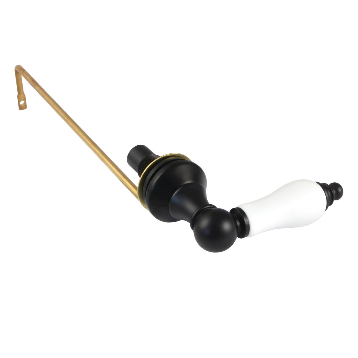 Victorian Toilet Tank Lever, Porcelain Handle, Matte Black