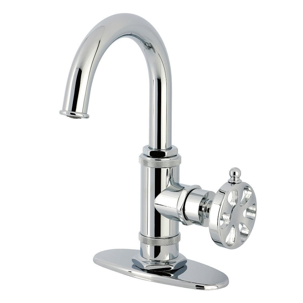 KSD2211RX Belknap One-Handle Single-Hole Bathroom Faucet with Deck Plate & Push Pop-Up Drain - Polished Chrome