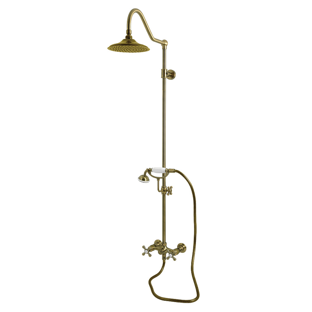 CCK3663AX 21.81 x 6 x 49.93 in. Wall Mount Rain Drop Shower System with Hand Shower, Antique Brass
