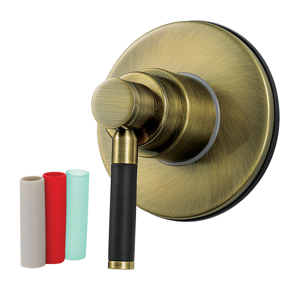 KS3033DKL Kaiser Single-Handle Three-Way Diverter Valve with Round Trim Kit - Antique Brass