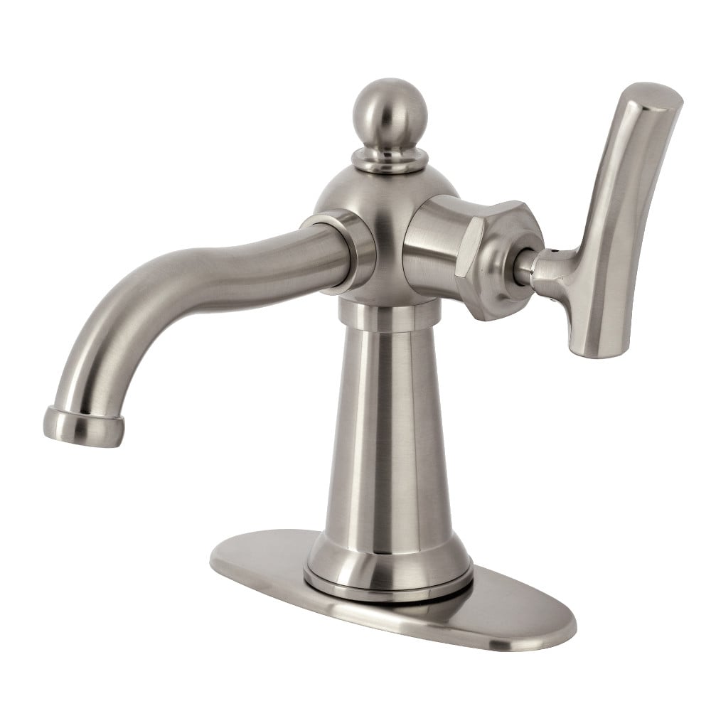 KSD3548TKL Hallerbos One-Handle Single-Hole Bathroom Faucet with Deck Plate & Push Pop-Up Drain - Brushed Nickel