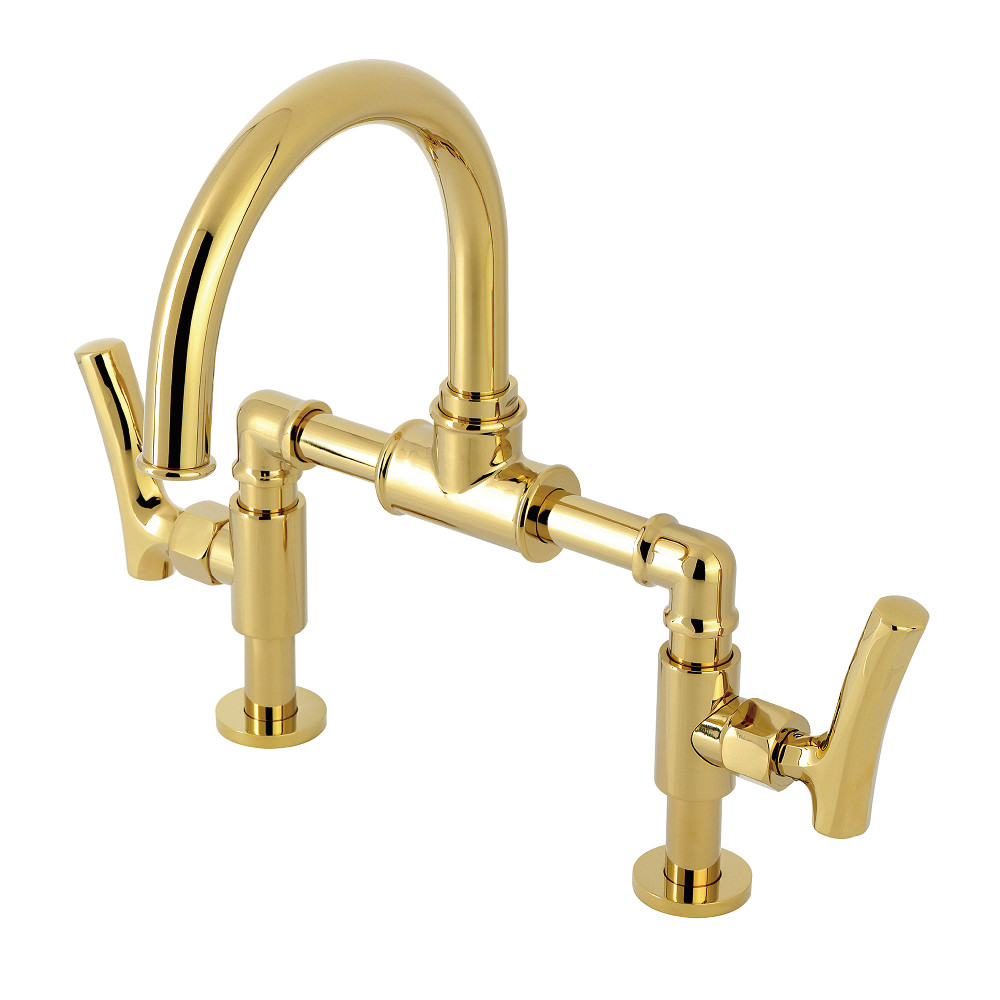 KS2172TKL Bridge Bathroom Faucet with Brass Pop-Up - Polished Brass