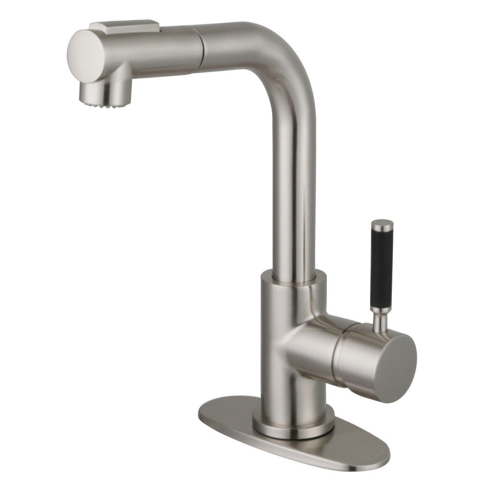 Picture of Kingston Brass LS2418DKL Kaiser Single-Handle Pull-Out Bar Faucet - Brushed Nickel