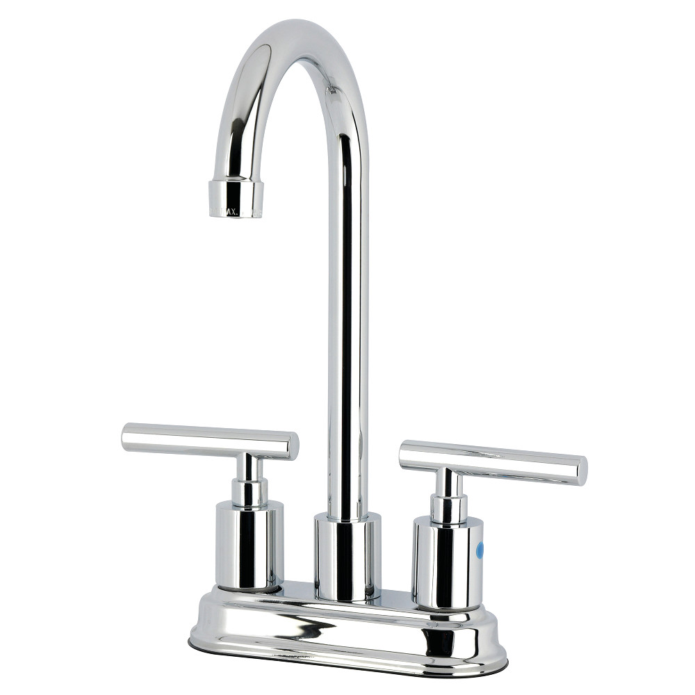Picture of Kingston Brass KB8491CML Manhattan Double-Handle 4 in. Center Set Bar Faucet - Polished Chrome