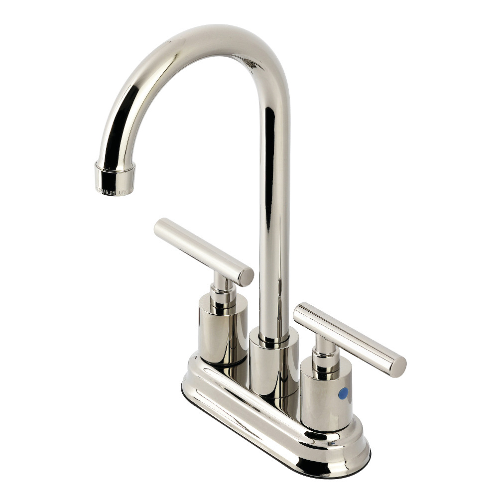 Picture of Kingston Brass KB8496CML Manhattan Double-Handle 4 in. Center Set Bar Faucet - Polished Nickel