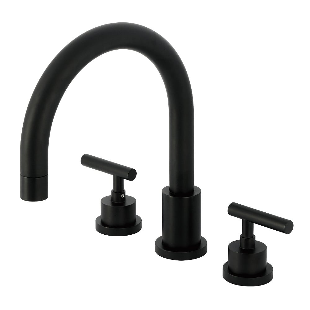 KS8320CML Manhattan Two-Handle Deck Mount Roman Tub Faucet, Matte Black