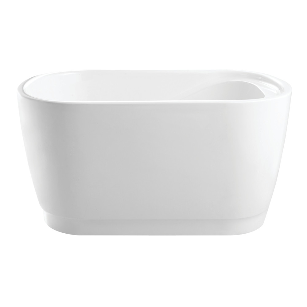 VTOV593425S 59 in. Acrylic Oval Rectangular Double Ended Freestanding Tub with Drain - Glossy White
