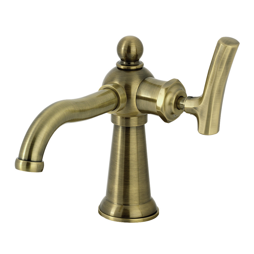 KS3543TKL Hallerbos One-Handle Single-Hole Bathroom Faucet with Push Pop-Up Drain - Antique Brass