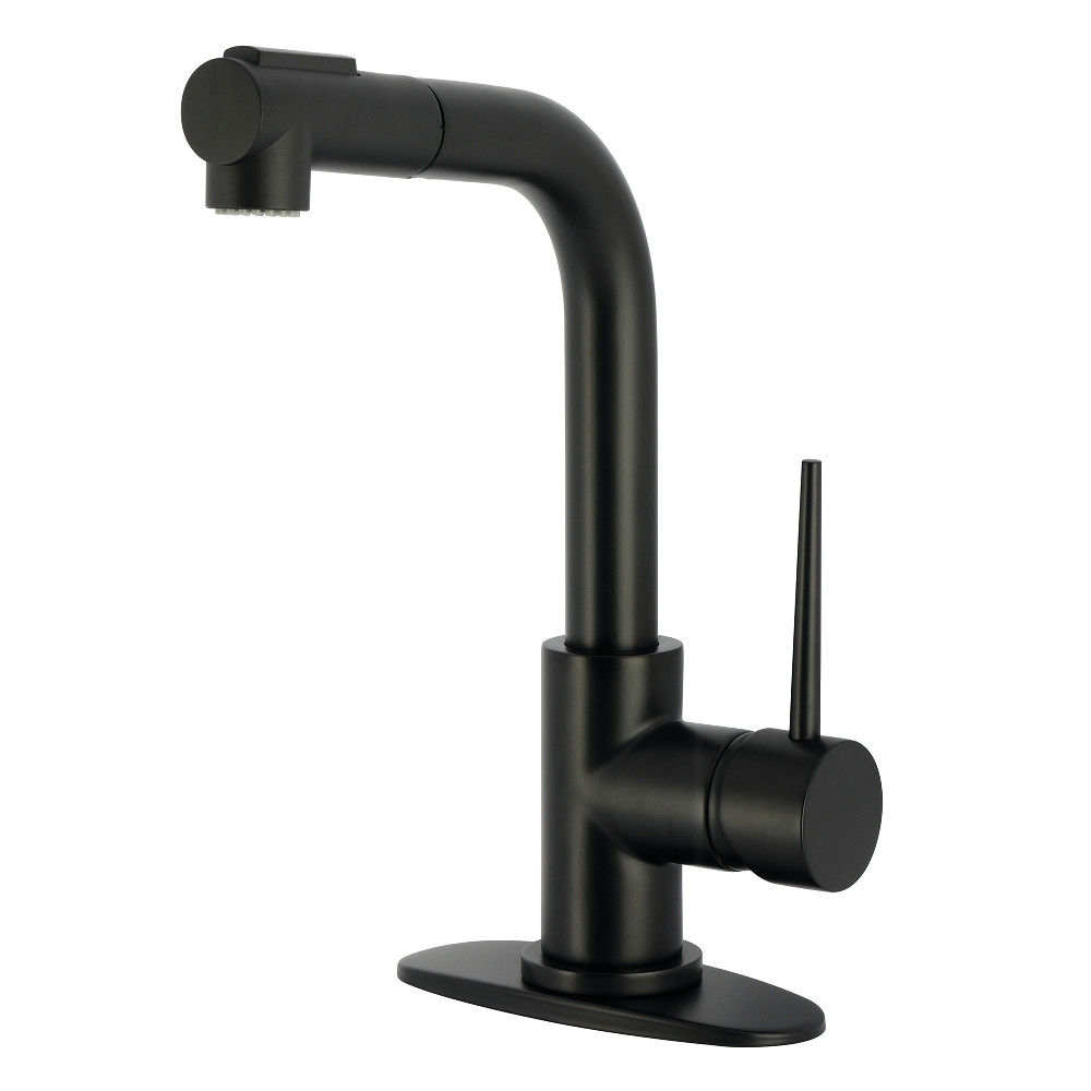 Picture of Kingston Brass LS2410NYL York Single-Handle Pull-Out Bar Faucet - Matte Black