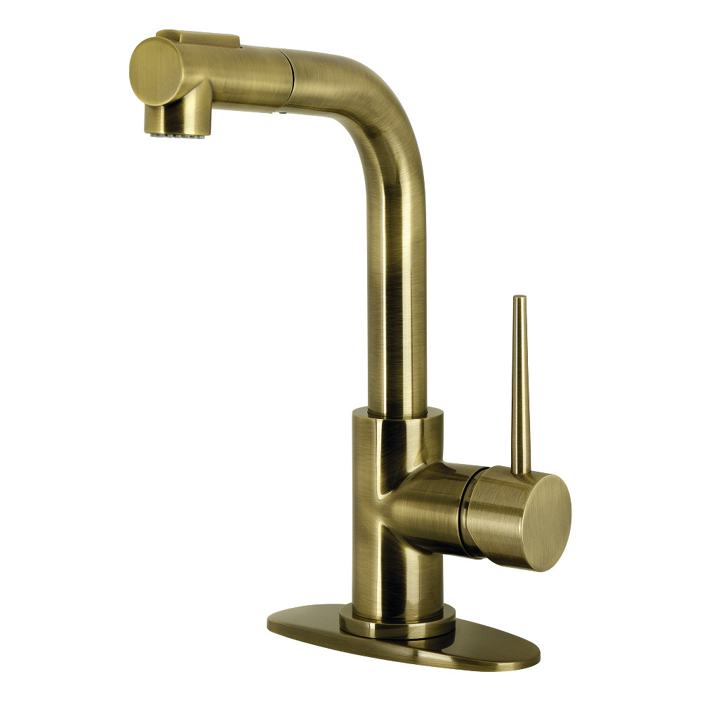 Picture of Kingston Brass LS241NYLAB York Single-Handle Pull-Out Bar Faucet - Antique Brass