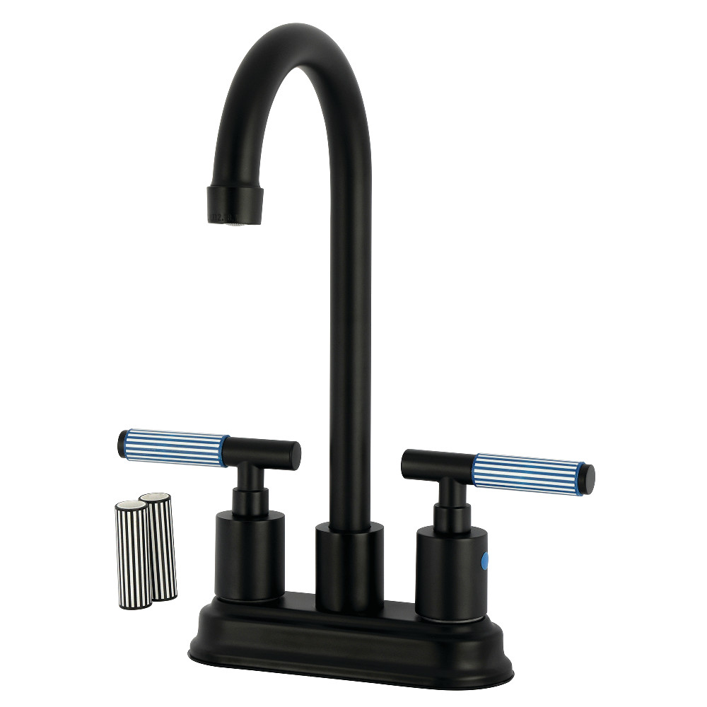 Picture of Kingston Brass KB8490KPS Verona Double-Handle 4 in. Center Set Bar Faucet - Matte Black