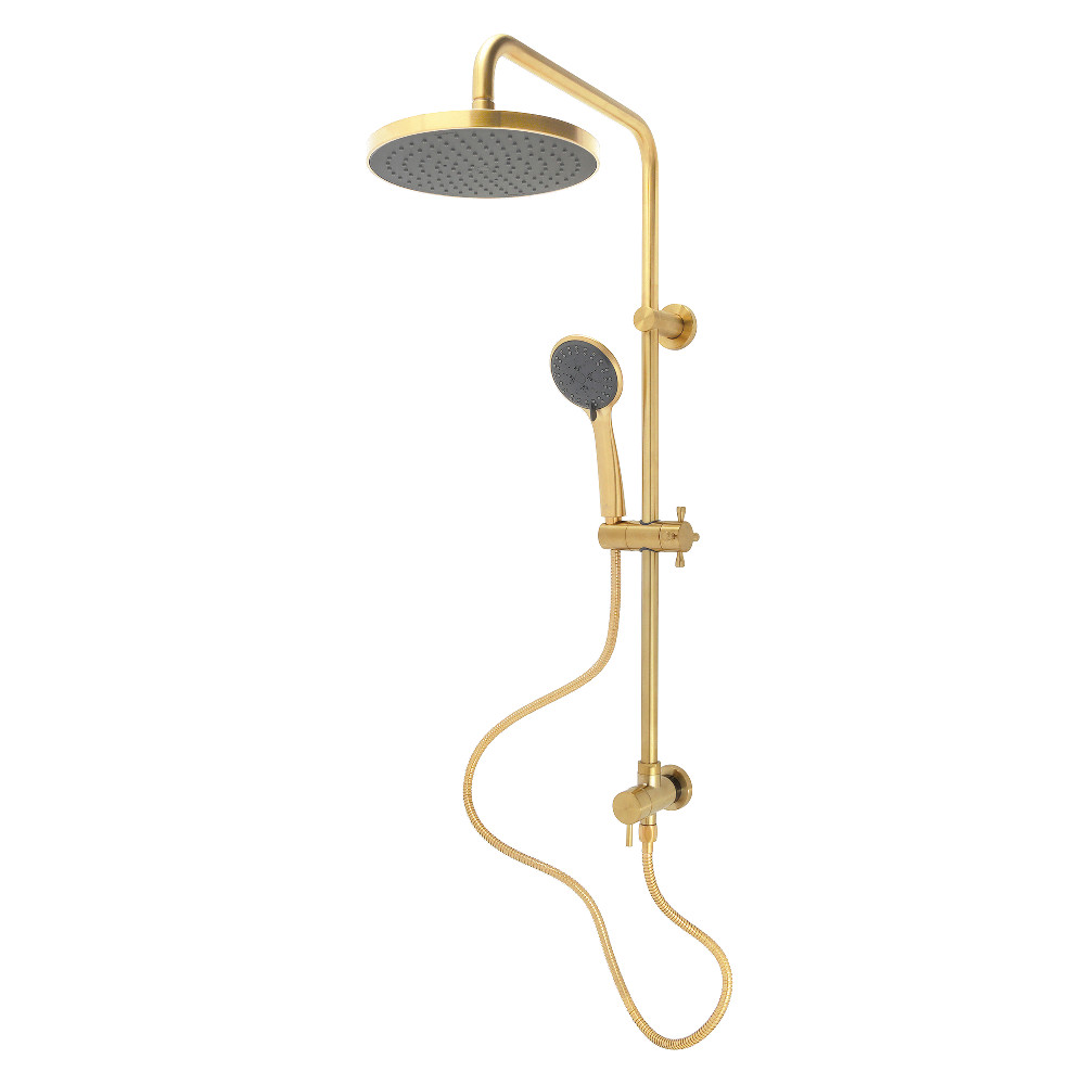 KSG2397D Concord Wall Mount Rain Drop Shower System with Hand Shower - Brushed Brass