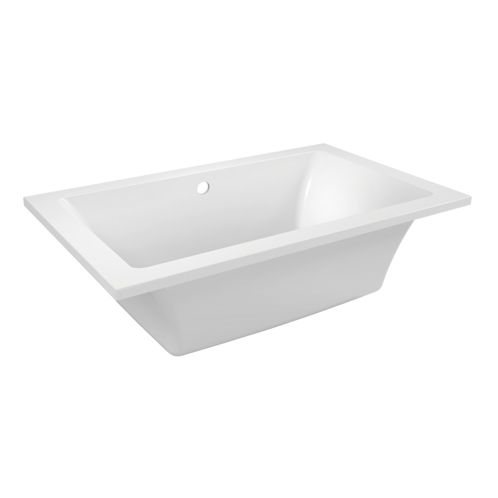 VTPN593619C Aqua Eden 59 in. Acrylic Rectangular Drop-In Tub with Reversible Drain - Glossy White