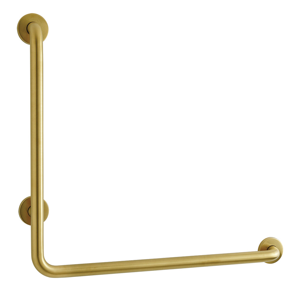 GBL1424CSR7 Made To Match 24 x 24 in. L-Shaped Stainless Steel ADA Grab Bar, Right Hand, Brushed Brass
