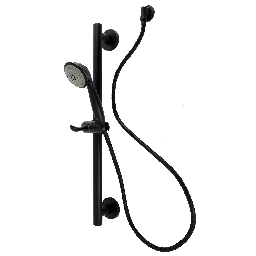Shower System - Matte Black - 5.25 x 7.53 x 27.12 in. - Includes Grab Bar & Hand Shower