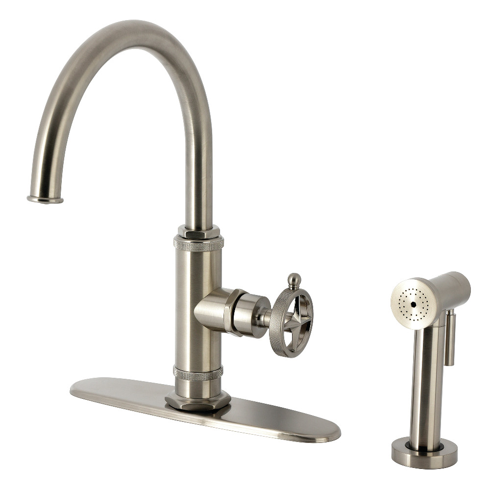 Picture of Kingston Brass KSD2438RNK Levante Single-Handle Kitchen Faucet - Brushed Nickel