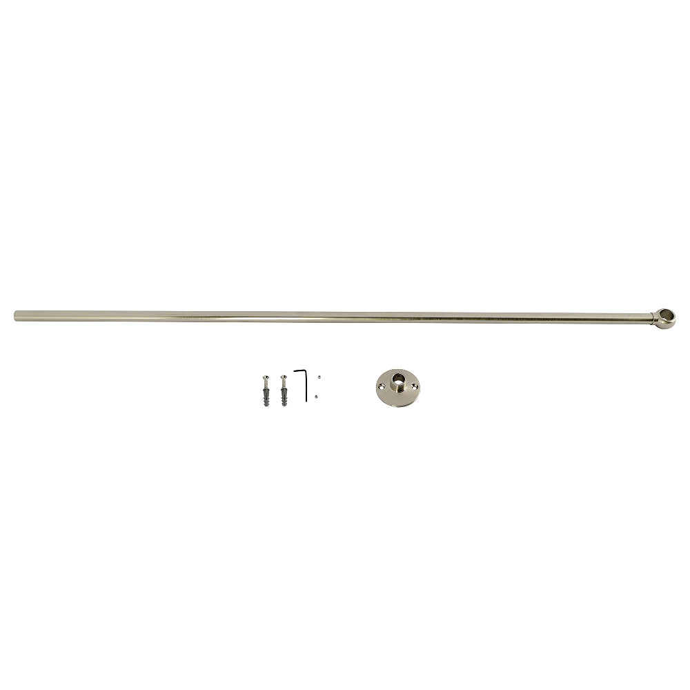 CCS348 Vintage Shower Curtain Rod Support - Brushed Nickel