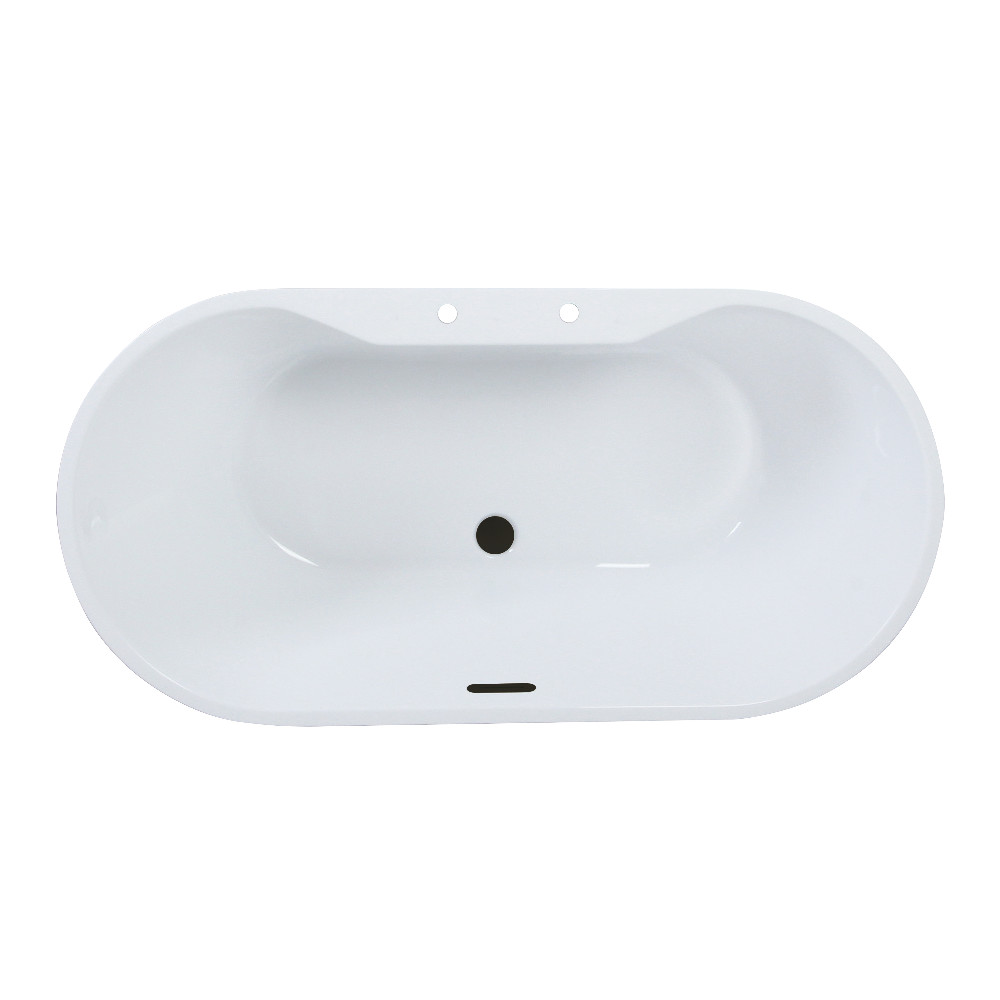 Freestanding Acrylic Bathtub - Glossy White & Matte Black - Ergonomic Design