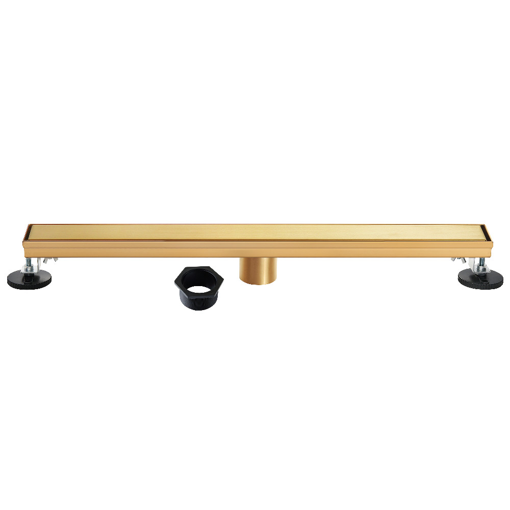 BSF2827 Watercourse 28 in. Stainless Steel Linear Shower Drain with Reversible Tile Insert & Flat Grate - Brushed Brass