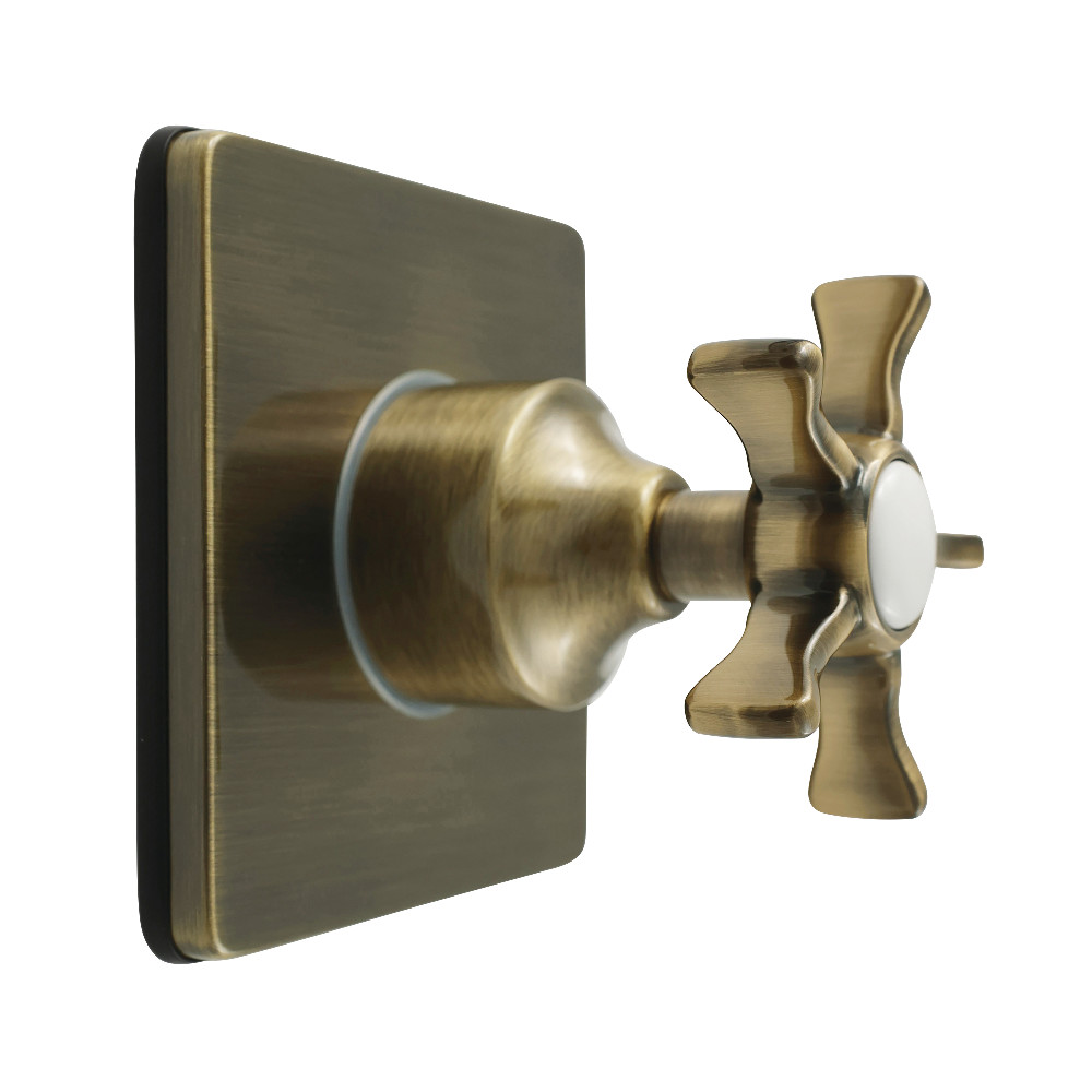 KS3043NX Hamilton Single-Handle Three-Way Diverter Valve with Square Trim Kit - Antique Brass