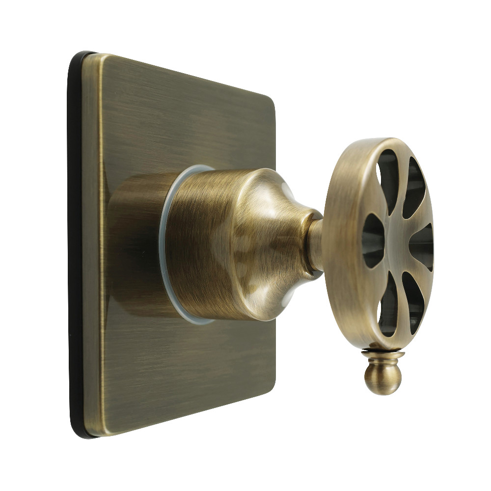 KS3043RX Belknap Single-Handle Three-Way Diverter Valve with Square Trim Kit - Antique Brass