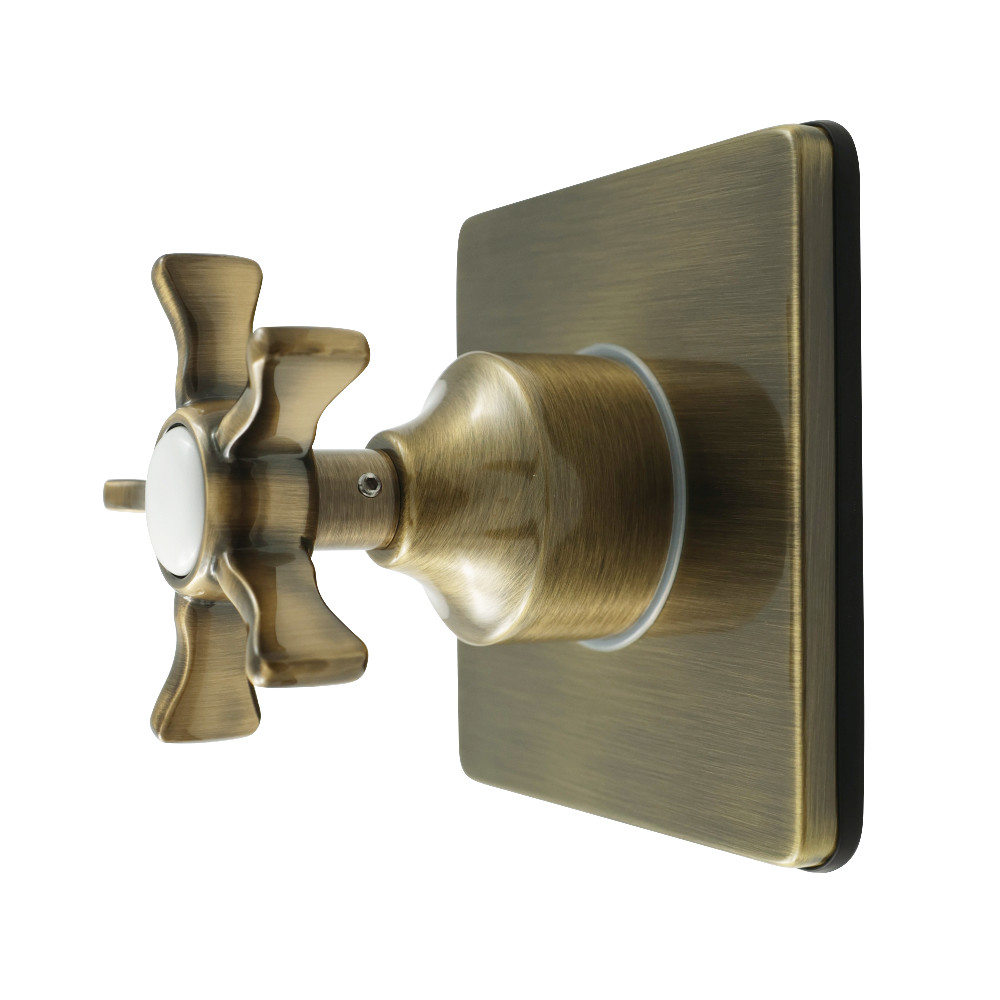 KS4043NX Hamilton Single-Handle Six-Way Diverter Valve with Square Trim Kit - Antique Brass
