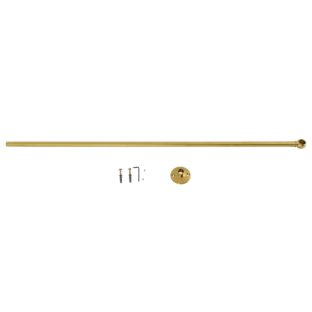 CCS347 Vintage Shower Curtain Rod Support - Brushed Brass
