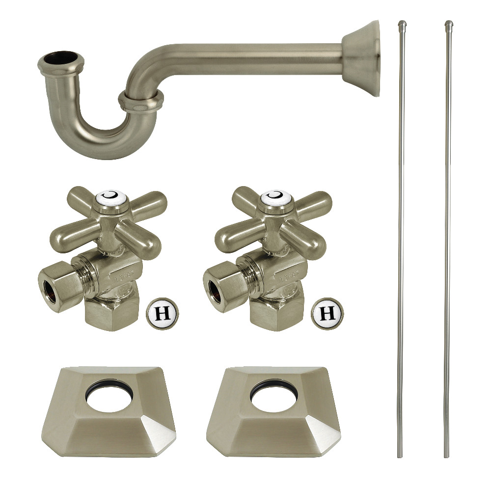 Trapeze Sink Trim Kit - Brushed Nickel - Includes P-Trap and Valves - Durable Design