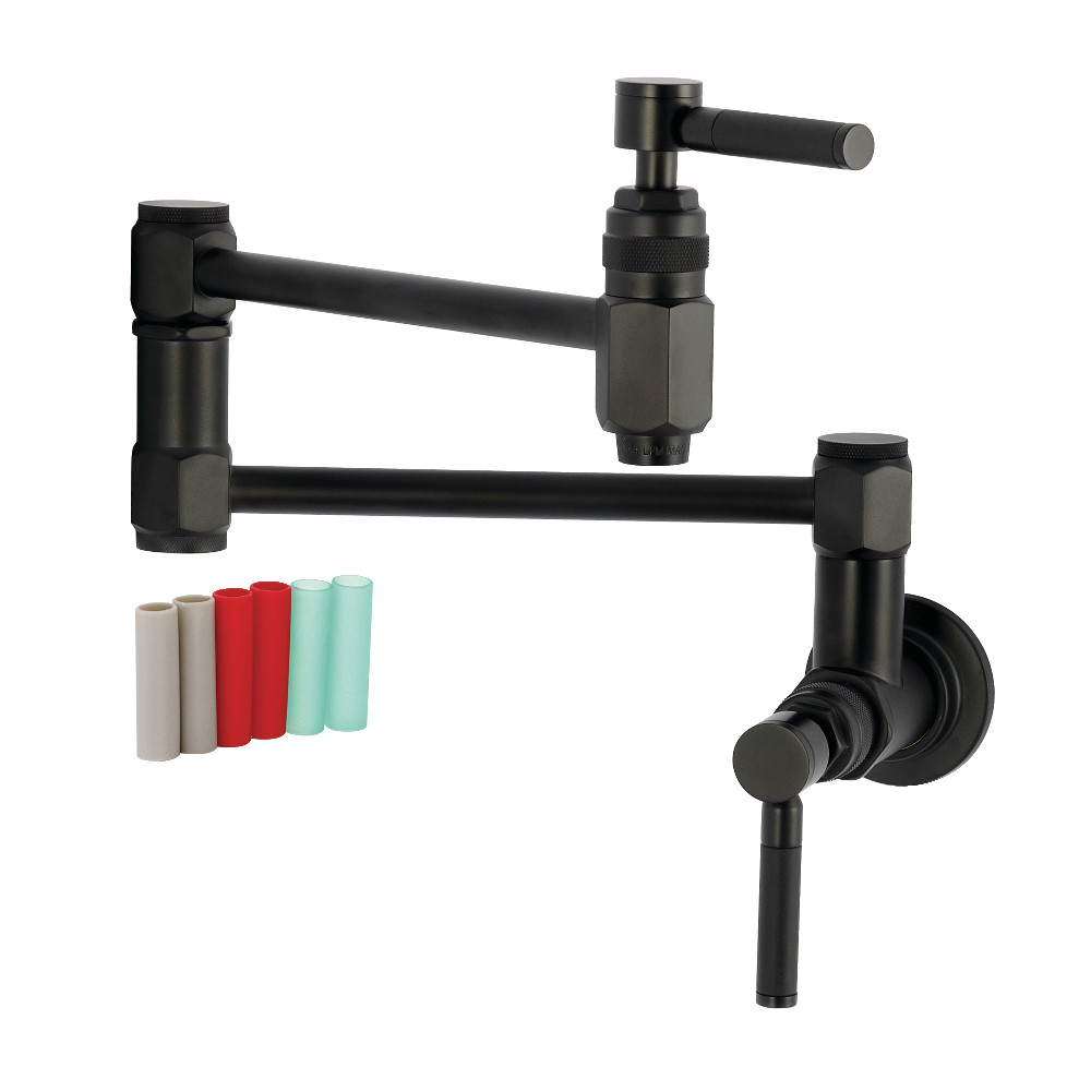 Picture of Kingston Brass KS5100DKL Kaiser Wall Mount Pot Filler Faucet - Matte Black