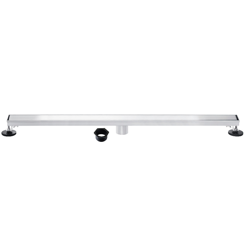 BSF6021 Watercourse 60 in. Stainless Steel Linear Shower Drain with Reversible Tile Insert & Flat Grate - Polished Chrome