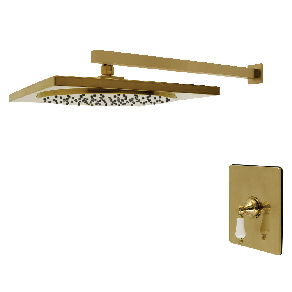 KB8347PLSO 11.43 x 15.93 x 7.5 in. Victorian Single-Handle Pressure Balanced Shower Faucet - Brushed Brass